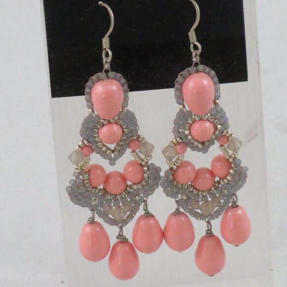 Beaded chandelier earrings handmade
